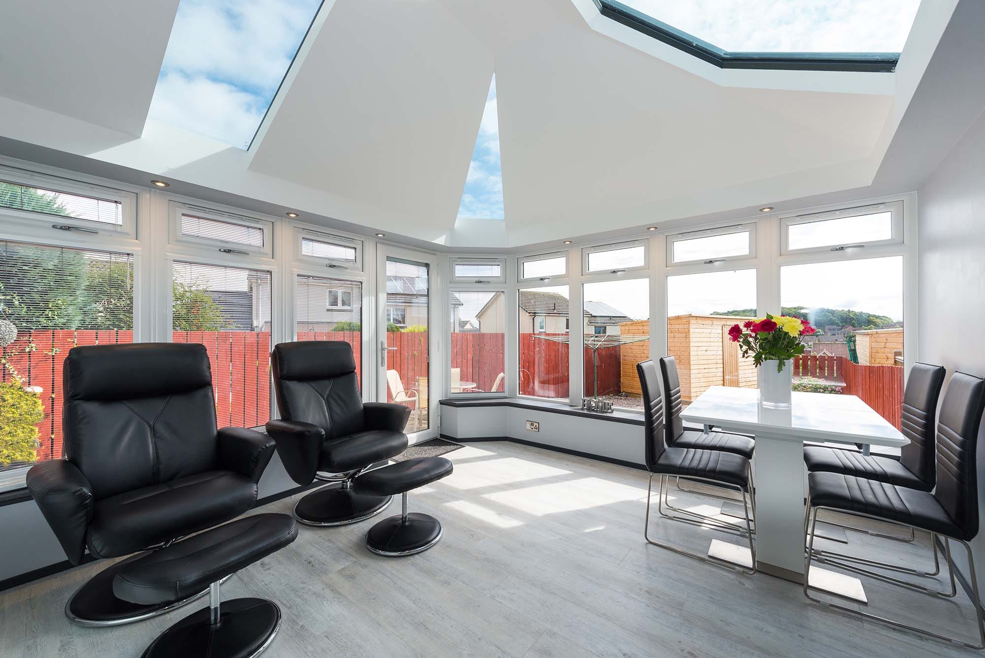 White Living Roof Conservatory