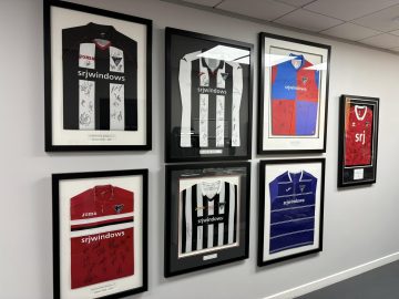 srj windows signed football shirts